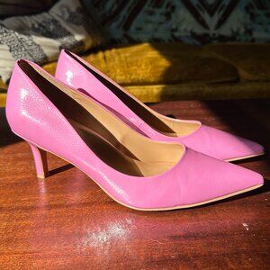 Naturalizer Women's Everly Pointed Toe Pump Kitten Heel Pink Patent size 10